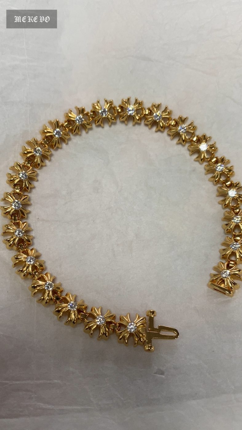 Gold-plated diamond-set custom, 22k real gold custom, bracelet & bangle