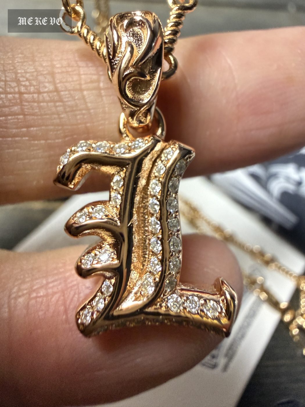 Custom Gold-Plated Diamond Setting, Necklace Pendant