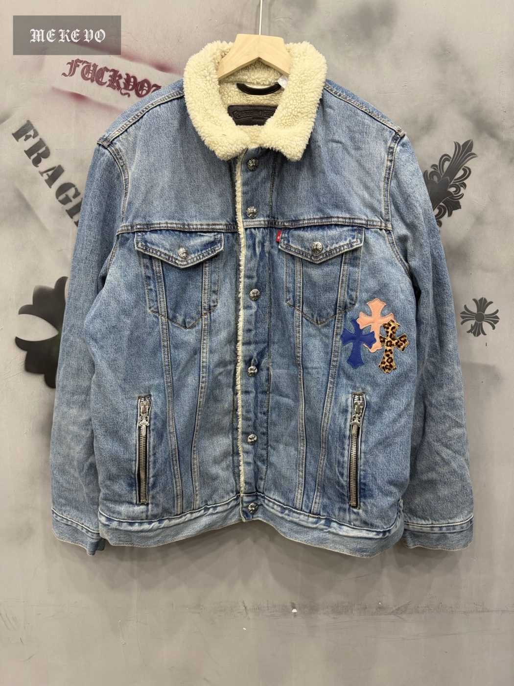 Chrome Hearts x Levi's Denim Heavy-Duty Corduroy Cotton Jacket with Leather Patch