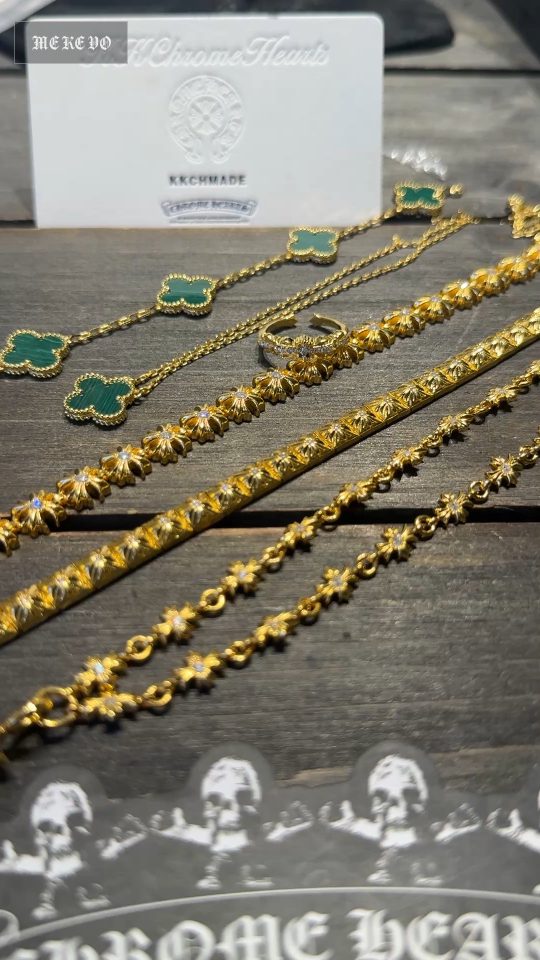 Custom order real photo, VCA bracelet, gold-plated diamond-set custom, VCA necklace
