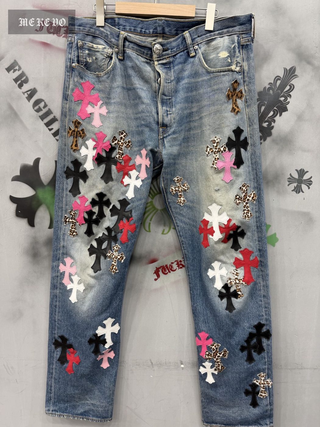 Chrome Hearts x Levi's Vintage 501 Colorful Patchwork Denim Jeans