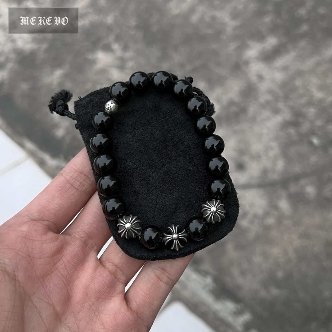 Silver bead bracelet