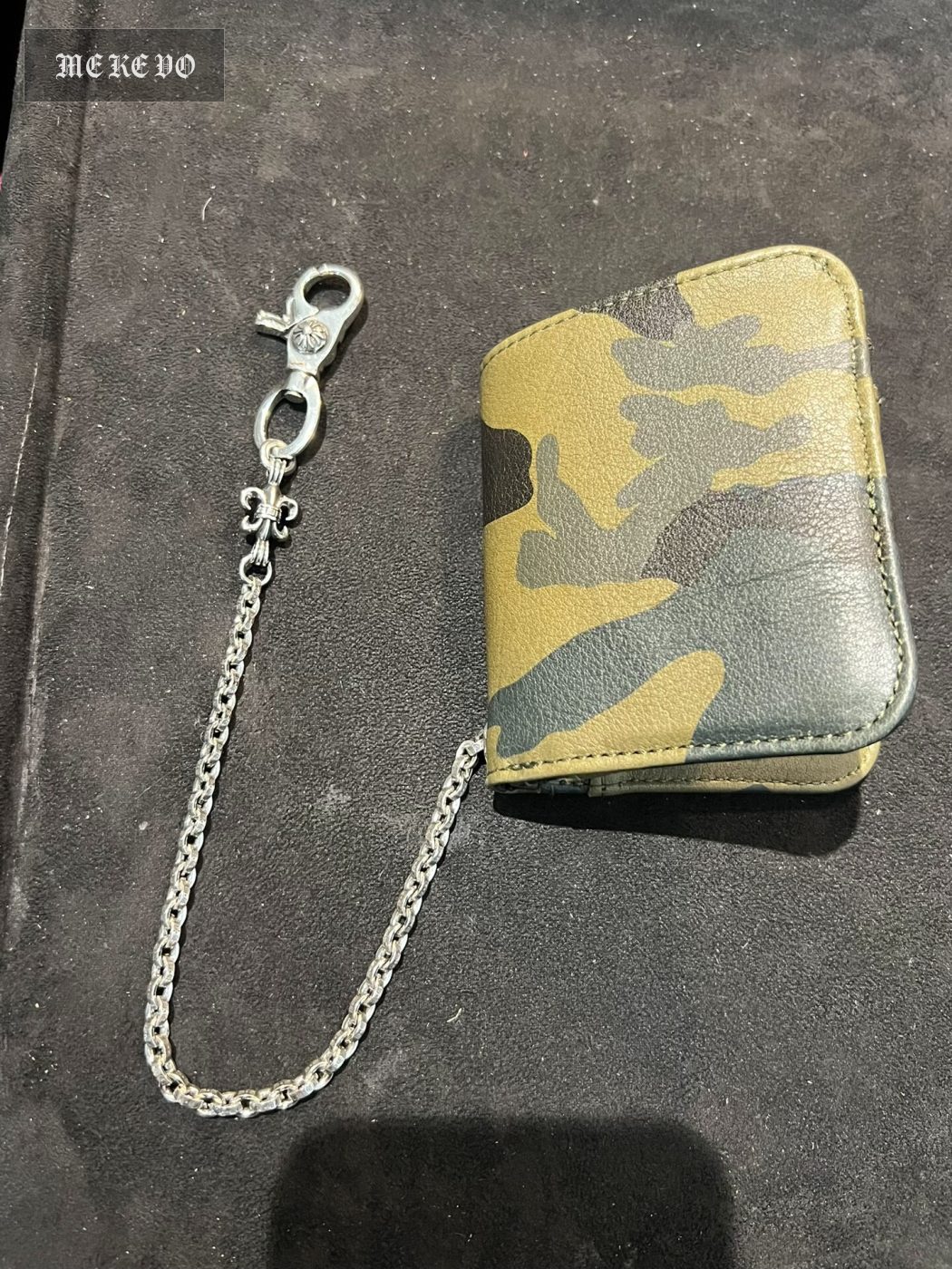 Camouflage Leather Wallet with Letter Waist Chain Set