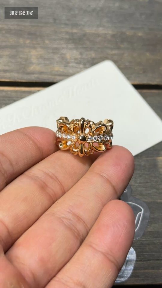 Ring, Gold-Plated Diamond Custom, Custom 22k Solid Gold