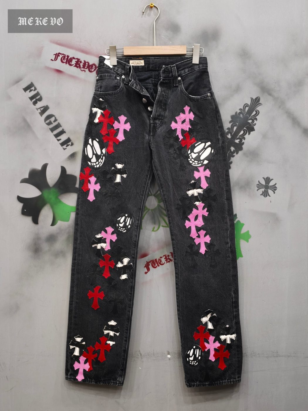 Chrome Hearts x Levi's Vintage 501 Smiley Face Multi-Color Patchwork Limited Edition Jeans